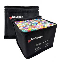 DESERRES - ENSEMBLE DE 120 CRAYONS À L'ALCOOL - MARQUEURS À DOUBLE POINTE